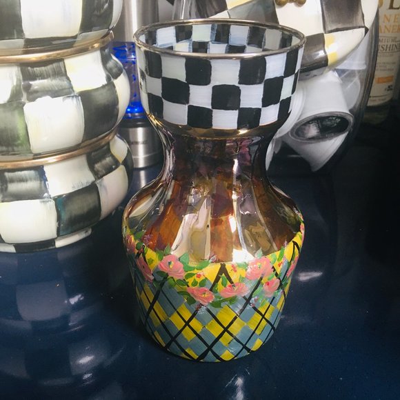 RARE Retired 1993 MacKenzie-Childs Glass Carafe/Vase - Picture 3 of 7